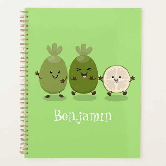 Cute pineapple guava feijoa cartoon planner (Voorkant)