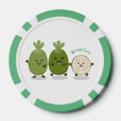 Cute pineapple guava feijoa cartoon poker chips (Achterkant)