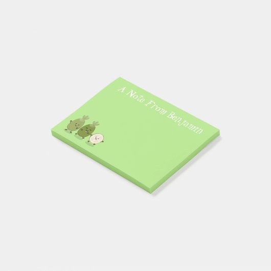 Cute pineapple guava feijoa cartoon post-it® notes (Schuin)