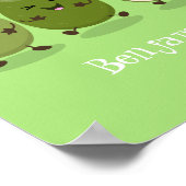 Cute pineapple guava feijoa cartoon poster (Hoek)