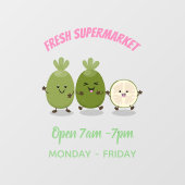 Cute pineapple guava feijoa cartoon raamsticker (Vel)