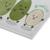 Cute pineapple guava feijoa cartoon snijplank (Hoek)