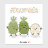 Cute pineapple guava feijoa cartoon sticker (Vel)