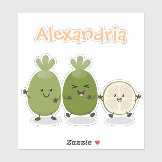 Cute pineapple guava feijoa cartoon sticker (Vel)