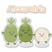Cute pineapple guava feijoa cartoon sticker (Voorkant)