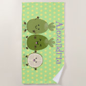 Cute pineapple guava feijoa cartoon strandlaken (Voorkant)
