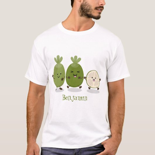 Cute pineapple guava feijoa cartoon t-shirt (Voorkant)