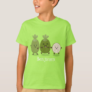 Cute pineapple guava feijoa cartoon t-shirt