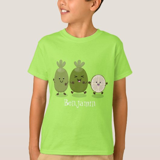Cute pineapple guava feijoa cartoon t-shirt (Voorkant)