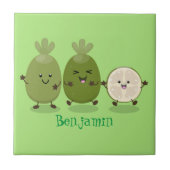 Cute pineapple guava feijoa cartoon tegeltje (Voorkant)