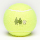 Cute pineapple guava feijoa cartoon tennisballen (Achterkant)