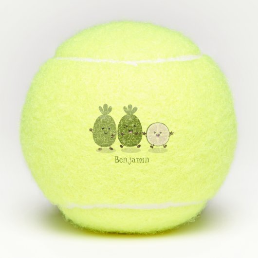 Cute pineapple guava feijoa cartoon tennisballen (Voorkant)