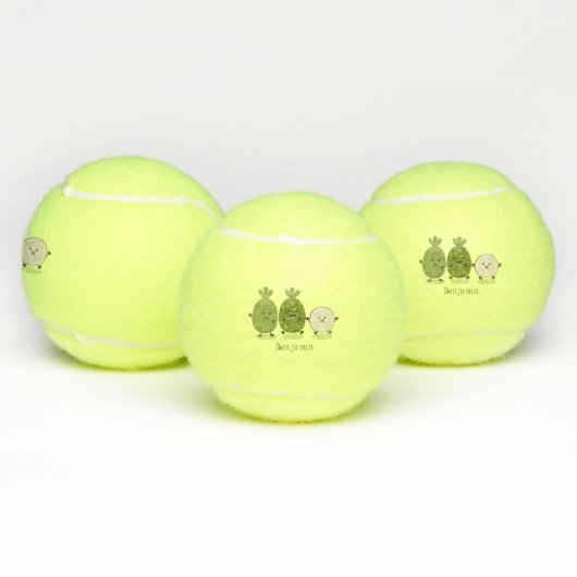 Cute pineapple guava feijoa cartoon tennisballen (Multi)