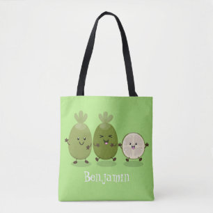Cute pineapple guava feijoa cartoon tote bag