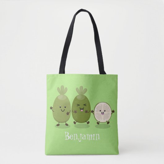 Cute pineapple guava feijoa cartoon tote bag (Voorkant)
