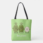 Cute pineapple guava feijoa cartoon tote bag (Achterkant)