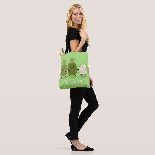 Cute pineapple guava feijoa cartoon tote bag (Op model)