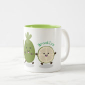 Cute pineapple guava feijoa cartoon tweekleurige koffiemok (Voorkant rechts)