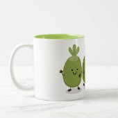 Cute pineapple guava feijoa cartoon tweekleurige koffiemok (Links)