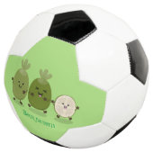 Cute pineapple guava feijoa cartoon voetbal (Drie kwart)