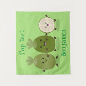 Cute pineapple guava feijoa cartoon wandkleed (Voorkant)