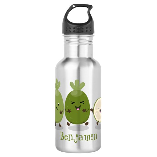 Cute pineapple guava feijoa cartoon waterfles (Voorkant)