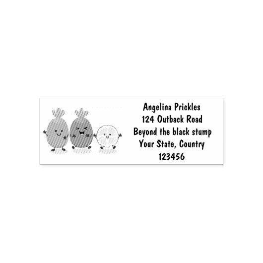 Cute pineapple guava feijoa cartoon  zelfinktende stempel (Design)
