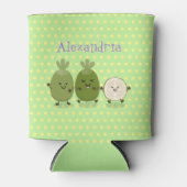 Cute pineapple guava feijoa grappige cartoon blikjeskoeler (Voorkant)