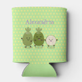 Cute pineapple guava feijoa grappige cartoon blikjeskoeler (Achterkant)