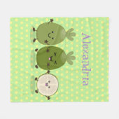 Cute pineapple guava feijoa grappige cartoon fleece deken (Voorkant (Horizontaal))