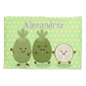 Cute pineapple guava feijoa grappige cartoon kussensloop (Achterkant)