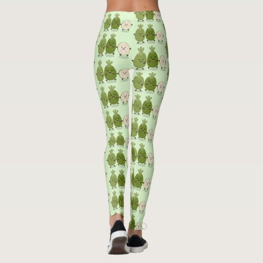 Cute pineapple guava feijoa grappige cartoon leggings (Achterkant)