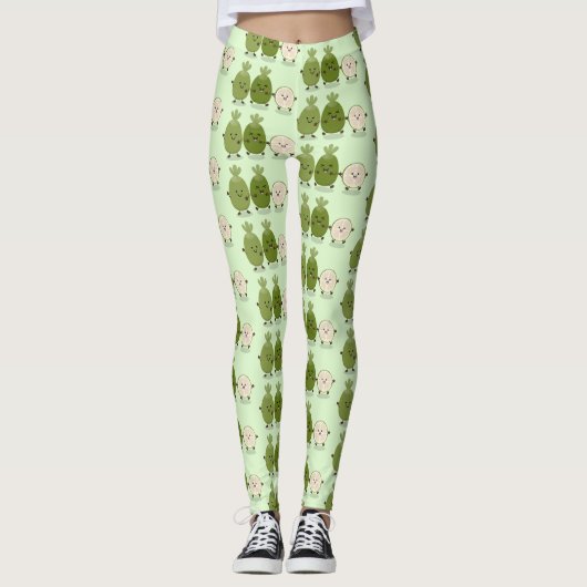 Cute pineapple guava feijoa grappige cartoon leggings (Voorkant)