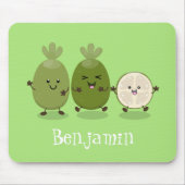 Cute pineapple guava feijoa grappige cartoon muismat (Voorkant)