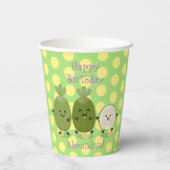 Cute pineapple guava feijoa grappige cartoon papieren bekers (Achterkant)