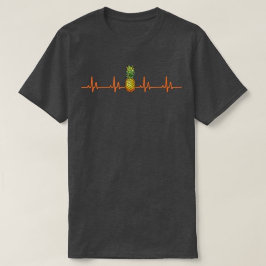 Cute Pineapple Heartbeat Apparel Aloha Hawaii Beac T-shirt (Design voorkant)