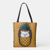 Cute Pineapple Hedgehog Tote Bag Funny Animal Illu (Achterkant)