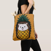 Cute Pineapple Hedgehog Tote Bag Funny Animal Illu (Dichtbij)