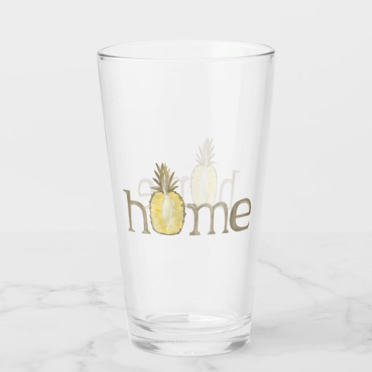 Cute Pineapple Home Waterverf Glass Glas (Achterkant)