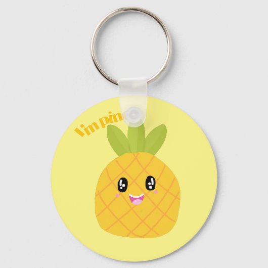 Cute Pineapple kawaii Sleutelhanger (Voorkant)