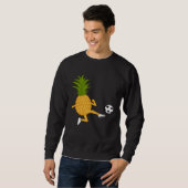 Cute Pineapple Kicking Ironic Summer Fruits Trui (Voorkant volledig)