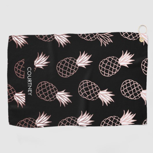 Cute Pineapple Pattern Golfhanddoek (Horizontaal)