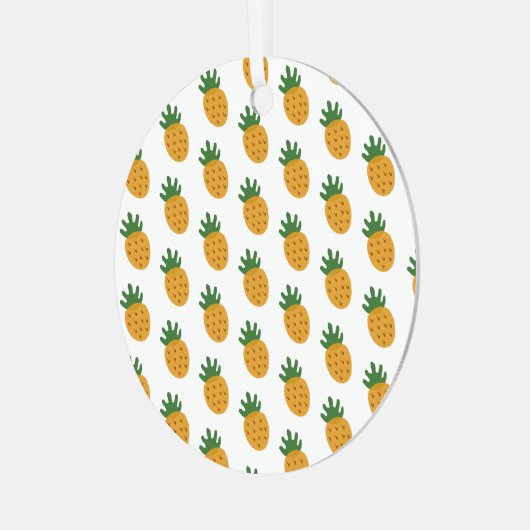Cute Pineapple Pattern | Moderne vruchtbaarheid IV Metalen Ornament (Voorkant links)