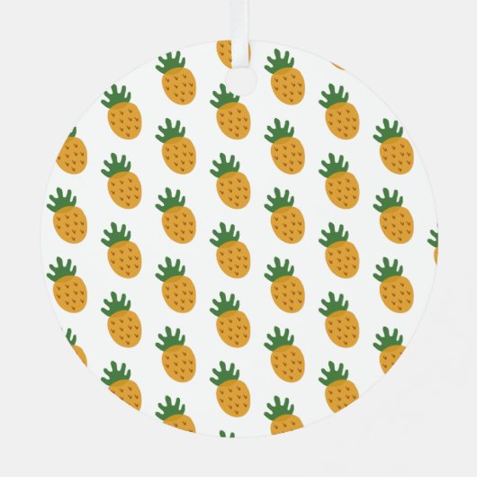 Cute Pineapple Pattern | Moderne vruchtbaarheid IV Metalen Ornament (Achterkant)