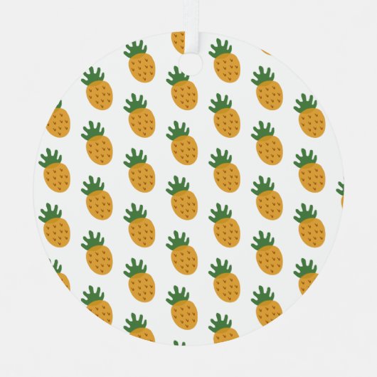 Cute Pineapple Pattern | Moderne vruchtbaarheid IV Metalen Ornament (Voorkant)