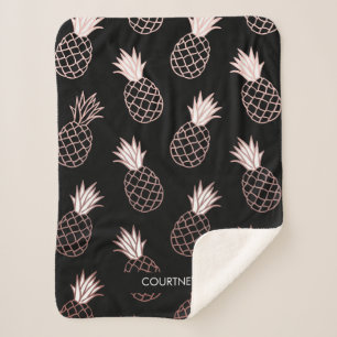 Cute Pineapple Pattern Sherpa Deken