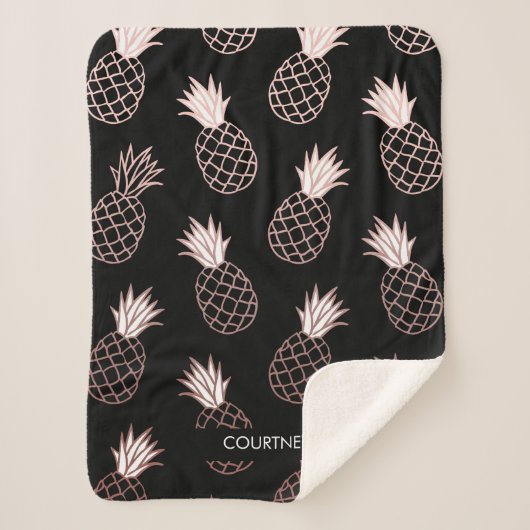 Cute Pineapple Pattern Sherpa Deken (Voorkant)
