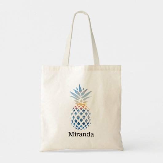 Cute Pineapple Personalized Girls Tote Bag (Achterkant)