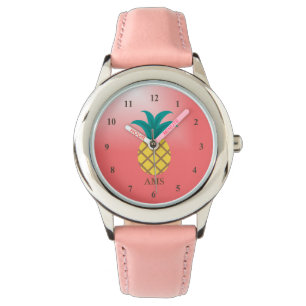 Cute Pineapple Pink Horloge