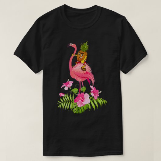 Cute Pineapple Riding Flamingo Beach Lover Summer T-shirt (Design voorkant)